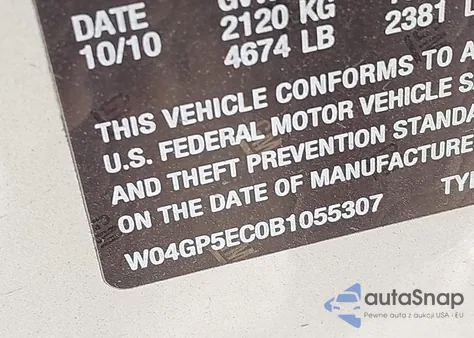 2011 Buick Regal Cxl Russelsheim z USA, uszkodzony, nr VIN W04GP5EC0B1055307